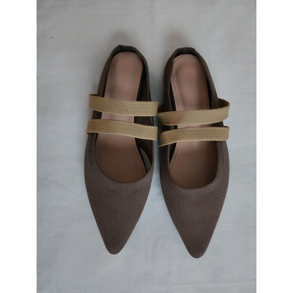 CUCCOO Women's Minimalist Pointed Closed Toe Slip-On Flat Mules Khaki Size 38 - Picture 9 of 13